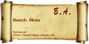 Basch Ákos névjegykártya